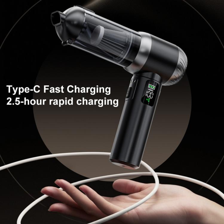 SUITU Handheld Blow Suction Combo LED Display Brushless Vacuum Cleaner, One Touch Dustbin Emptying, Long Dust Collection Bin