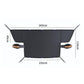 Car windshield cover with dimensions, magnetic corner clips, black textured fabric