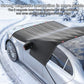 Black car windshield cover with magnetic attachment points and red-stitch detail