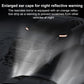 Black windshield snow cover with reflective ear caps and magnetic corner clips