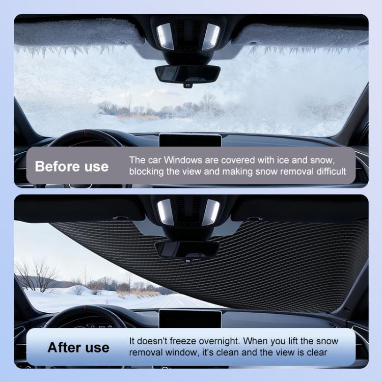 Black thick oxford car front windshield cover with magnetic fit