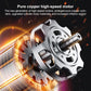Electric air pump motor assembly with copper-toned coil and silver rotating shaft parts