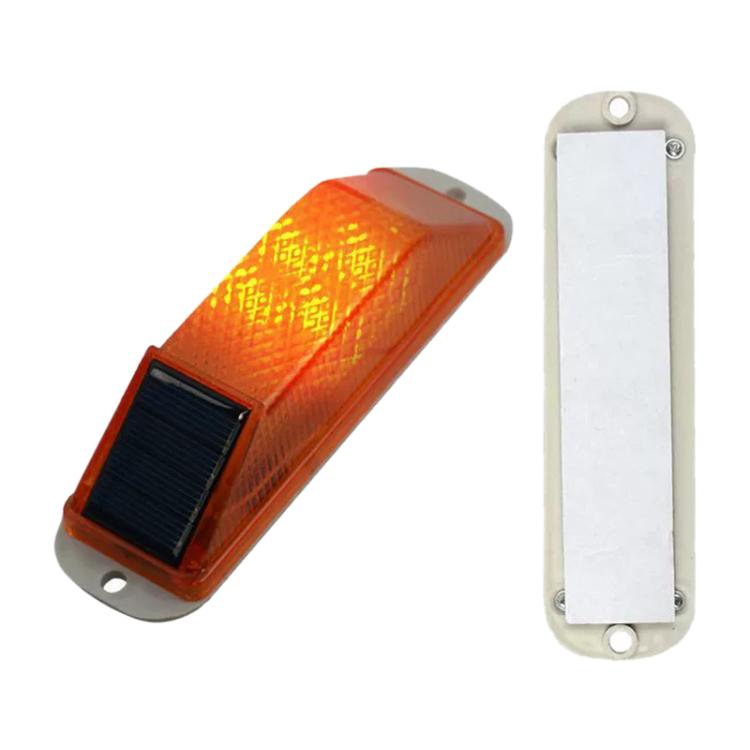 Solar Powered Nighttime LED Flashing Warning Light, Double-sided Tape, Screw