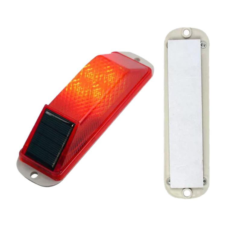 Solar Powered Nighttime LED Flashing Warning Light, Double-sided Tape, Screw