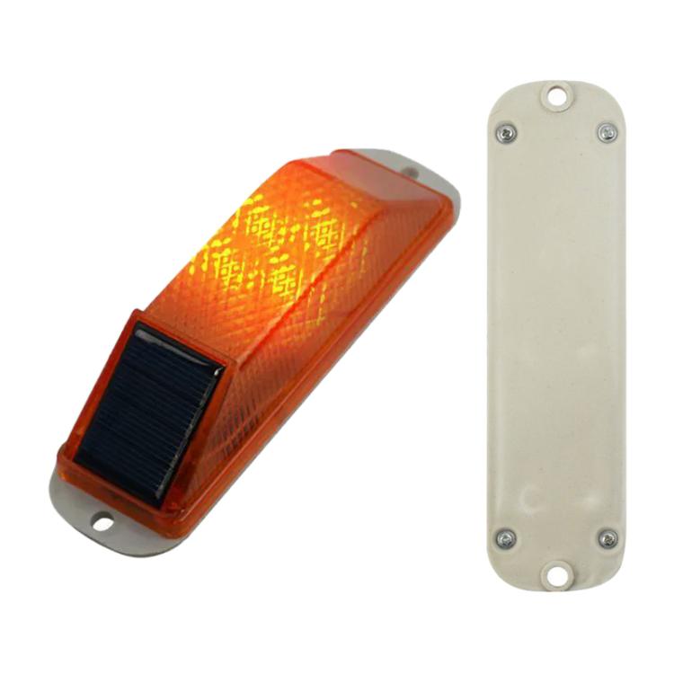 Solar Powered Nighttime LED Flashing Warning Light, Double-sided Tape, Screw