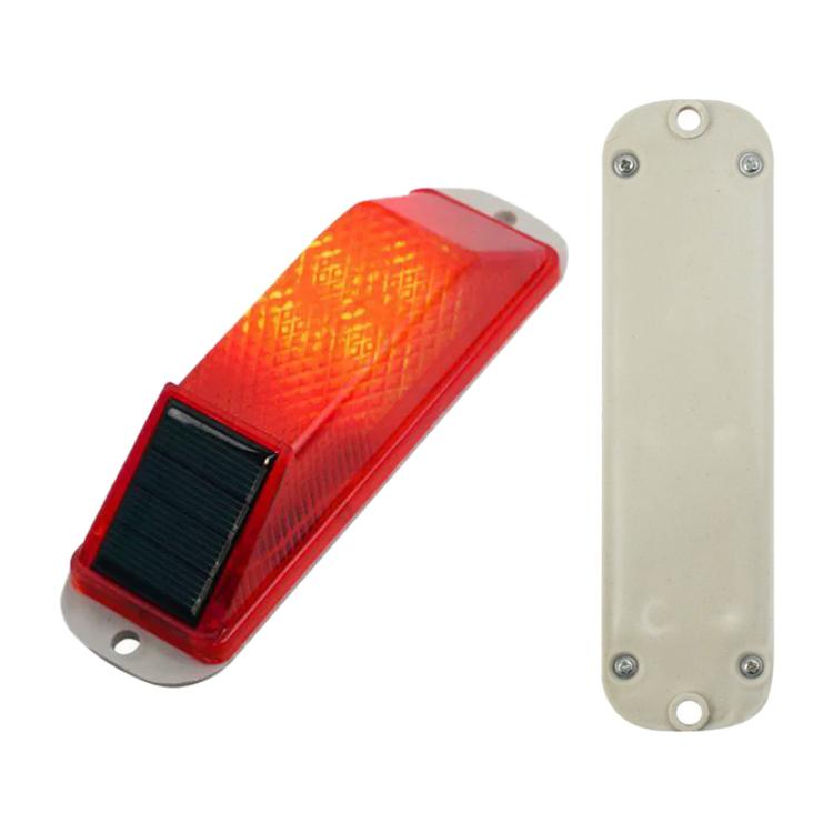 Solar Powered Nighttime LED Flashing Warning Light, Double-sided Tape, Screw