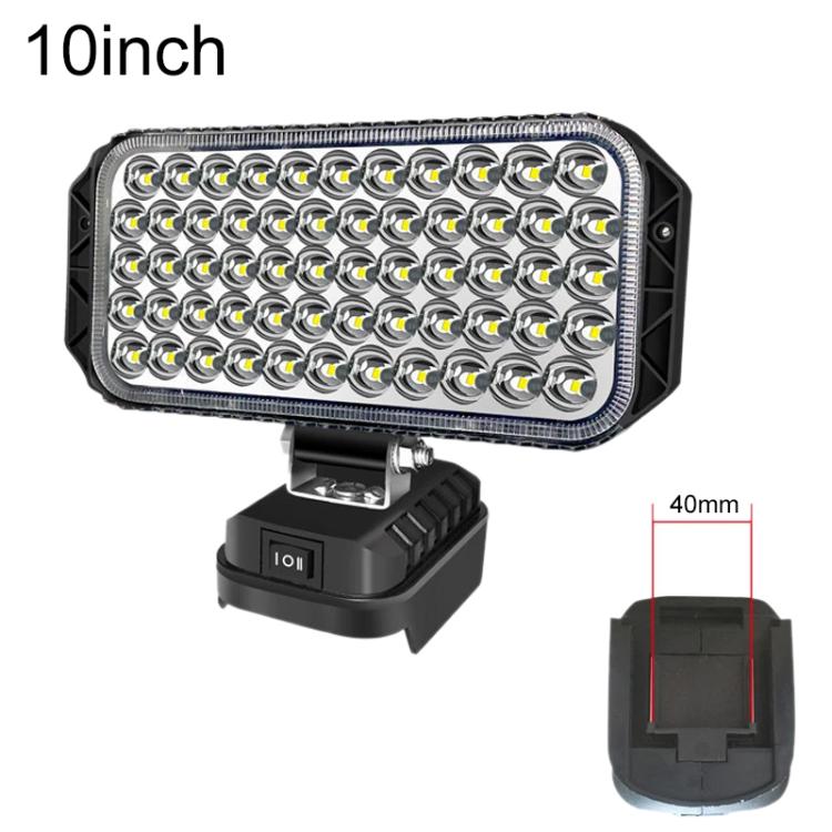 10-inch rectangular LED emergency work light with black mounting base and multi-lens array