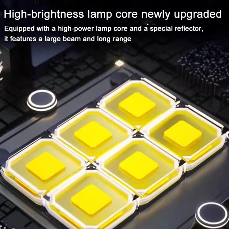 Dual LED emergency work light with four yellow LED chips on dark base