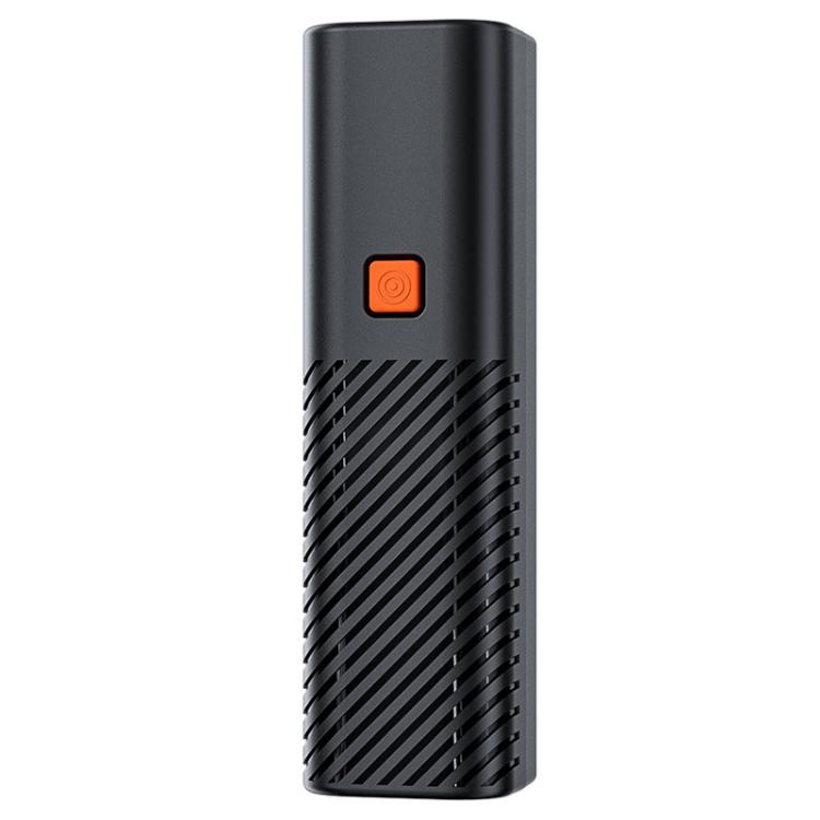 Portable wired car air inflator pump, black body with orange power button