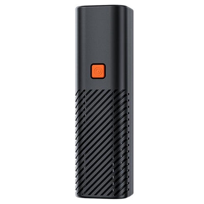 Portable wired car air inflator pump, black body with orange power button