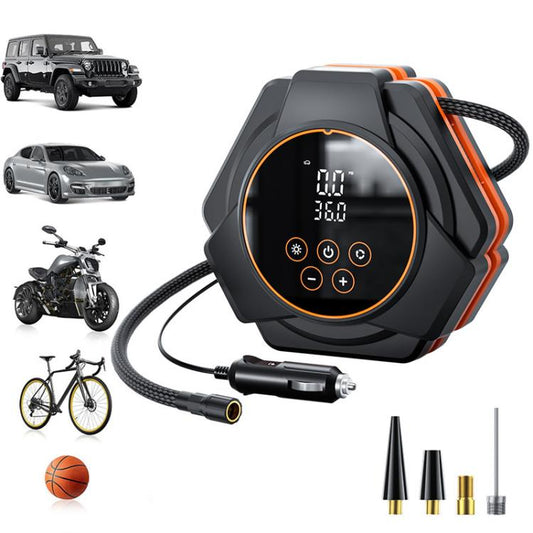SUITU Car Triangular Air Pump Electric Air Tire Inflator, Button Version, Touch Screen Version