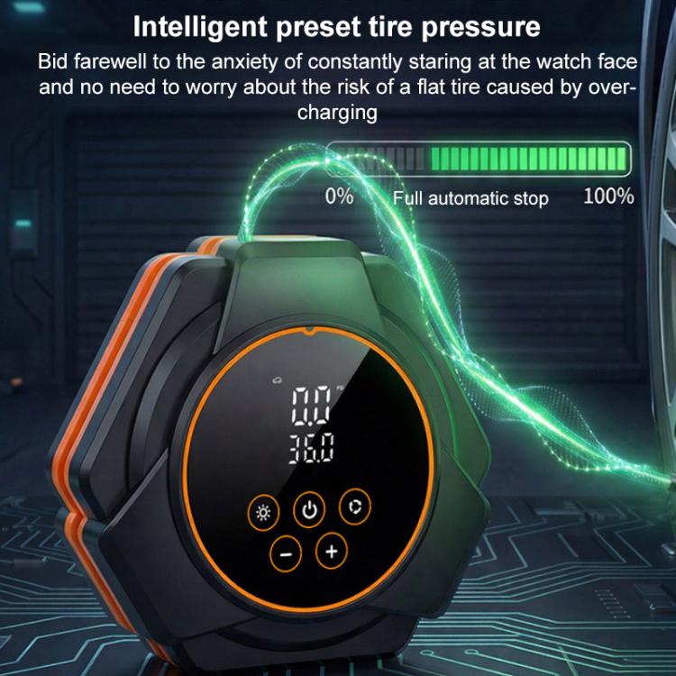 SUITU Car Triangular Air Pump Electric Air Tire Inflator, Button Version, Touch Screen Version