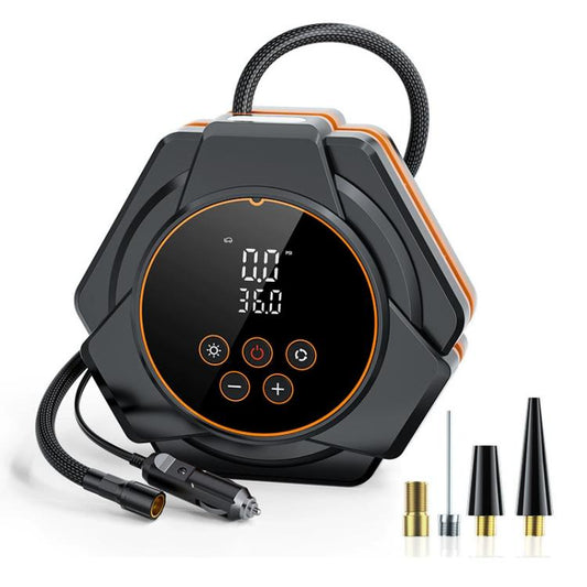 SUITU Car Triangular Air Pump Electric Air Tire Inflator, Button Version, Touch Screen Version