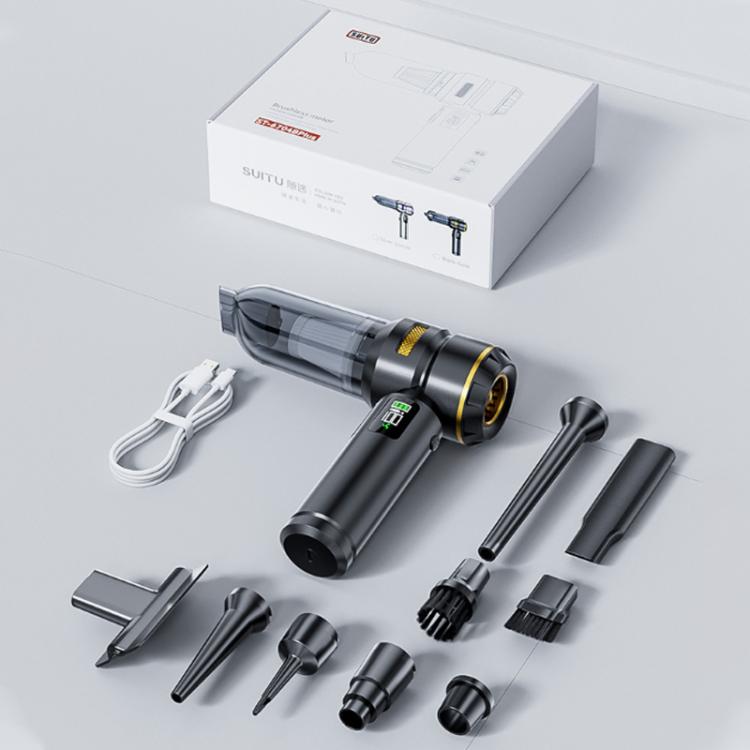 Car vacuum cleaner with attachments and charging cable