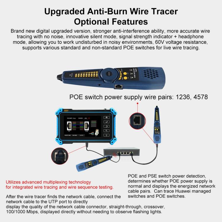 IPC-5200CPlus Network Engineering Treasure Simulated Coaxial SDI Integrated Video Surveillance Tester, US Plug, EU Plug, UK Plug, AU Plug