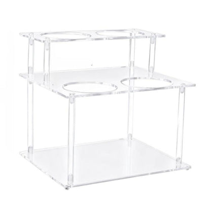 Double Layered Clear Acrylic Coffee Syrup Storage Rack Desktop Bar Counter Wine Display Stand