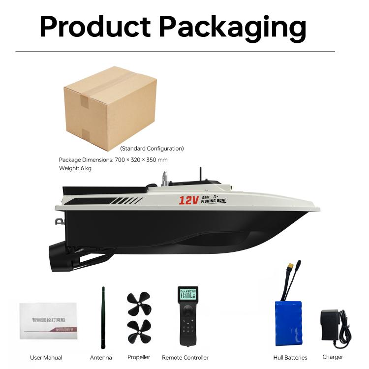 D80E GPS High Power Smart Remote Control Fishing Bait Boat with Sonar Sensor, EU Plug, US Plug, UK Plug