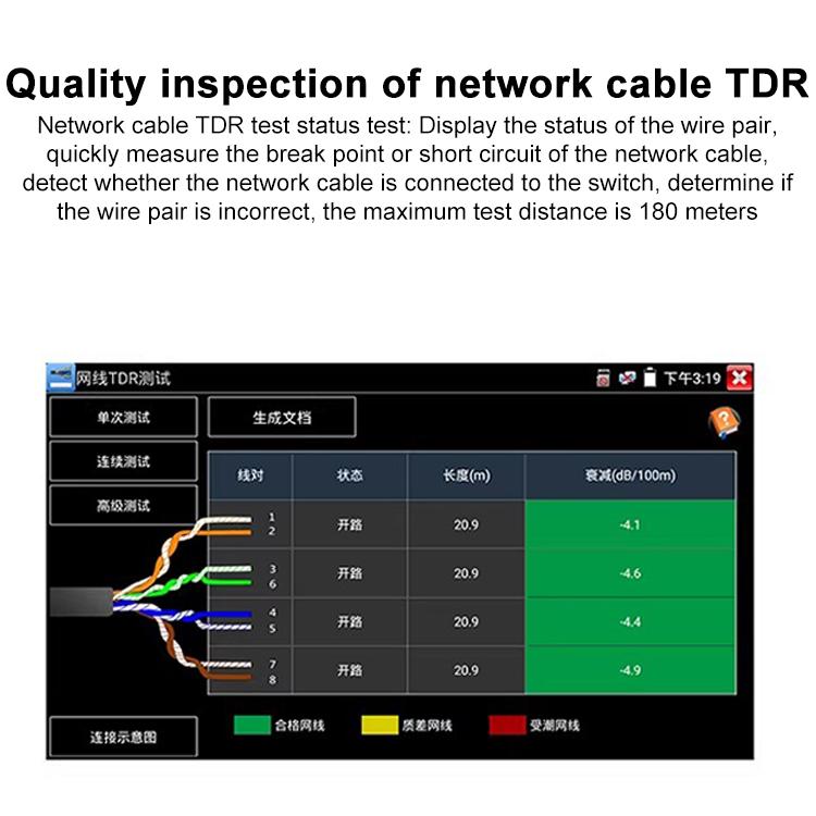 IPC-5100 Plus 4K Network Coaxial Simulation Engineering Video Surveillance Tester, US Plug, EU Plug, UK Plug, AU Plug