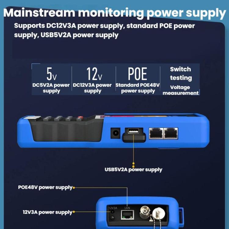 IPC9310Plus 4.5 Inch HD Screen Engineering Tester Network Analog Coaxial Video Surveillance Tester, IPC9310Plus(US Plug)
