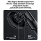 Black magnetic phone holder showing flexible 360-degree rotating head and arm.