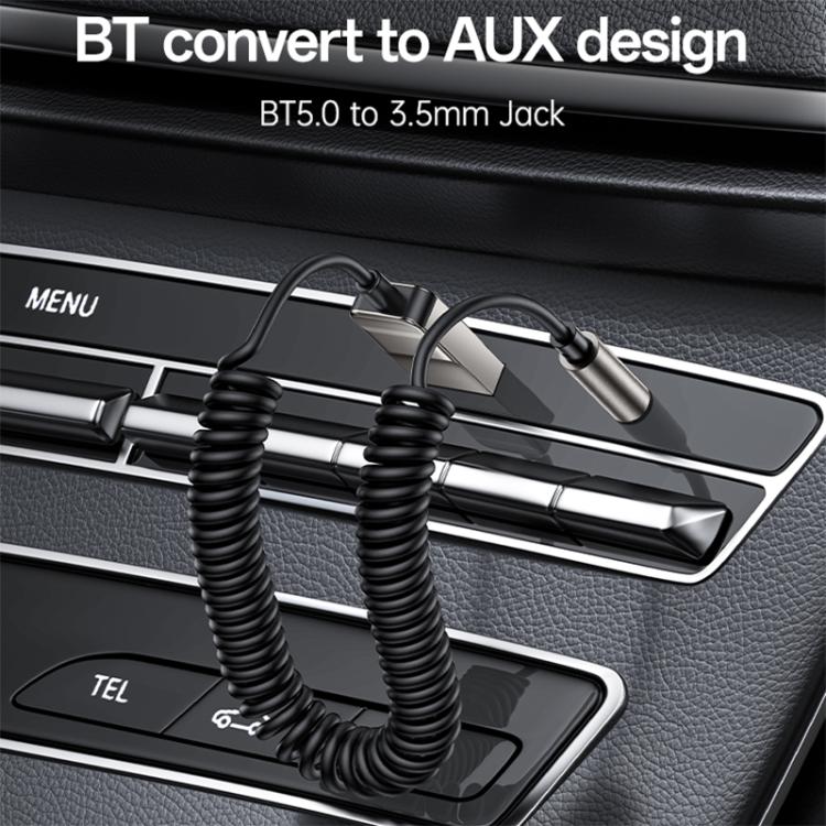 Yesido YAU82 AUX Bluetooth adapter installed on car dashboard center console