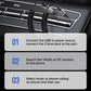 Yesido YAU82 Bluetooth AUX adapter connected on car dashboard with spring cord