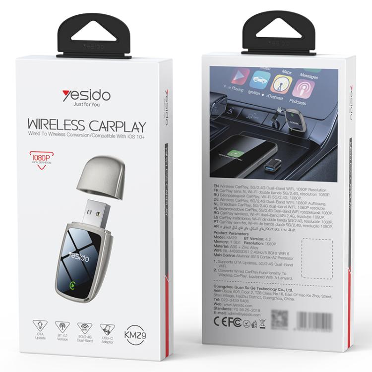 Yesido KM29 Wired to Wireless CarPlay Converter, KM29