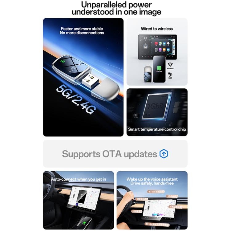 Yesido KM29 Wired to Wireless CarPlay Converter, KM29