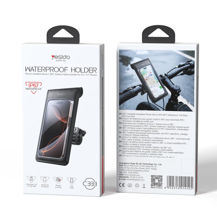 Yesido C333 Double-layer Sealed Waterproof Bag Cycling Phone Holder, C333