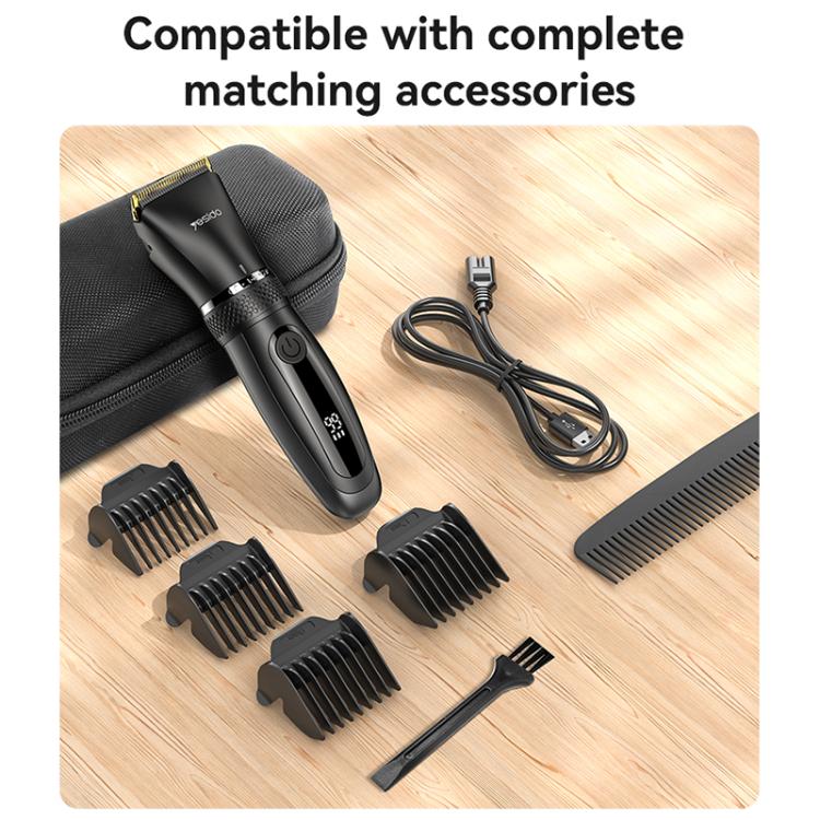 Cordless washable hair clipper with guard comb attachments and power cable