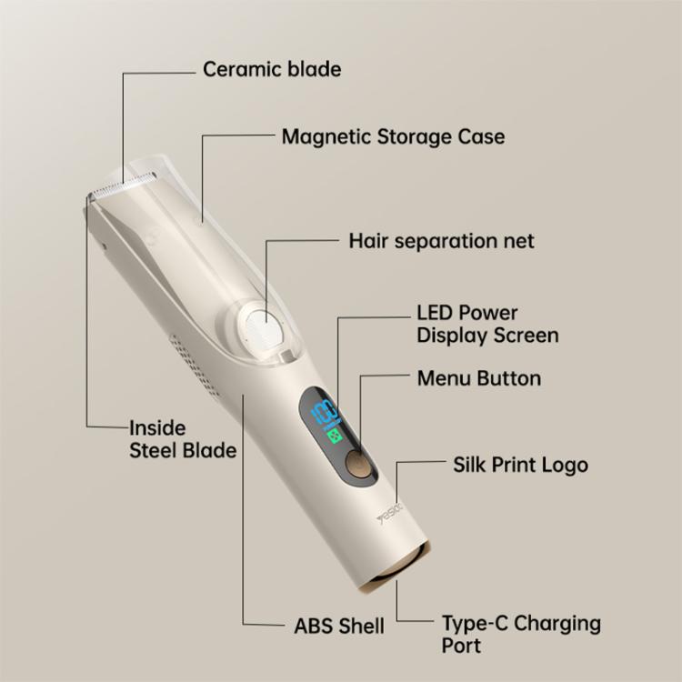 Yesido MG19 baby hair clipper with ceramic blade, LED display, and USB-C charging