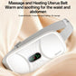 Gray waist belt with white heating and massage pad and glowing controller display