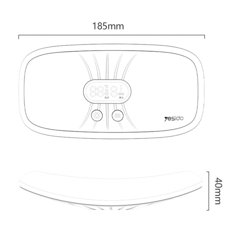 Menstrual heating belt outline with control panel on white body