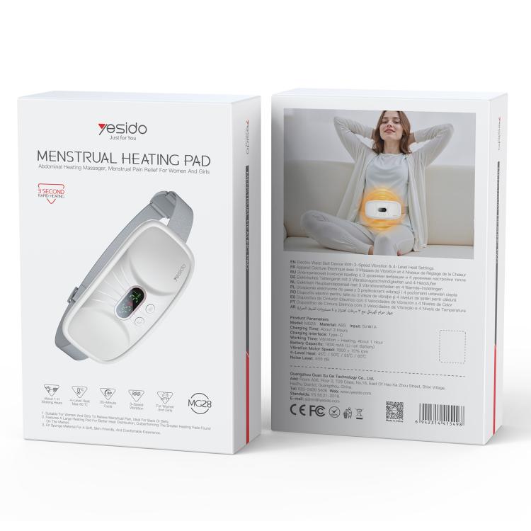 Menstrual heating belt in retail box packaging