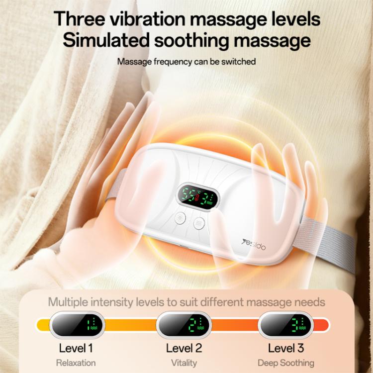 Uterus belt with three vibration massage levels and illuminated control panel