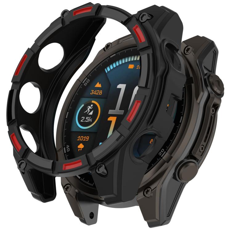 Hollow Armor TPU Half Coverage Watch Protective Case, For Garmin Quatix 8 51mm AMOLED, For Garmin Quatix 8 47mm AMOLED