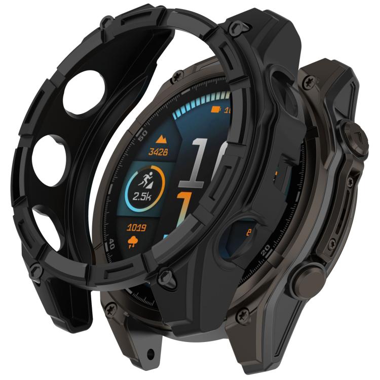 Hollow Armor TPU Half Coverage Watch Protective Case, For Garmin Quatix 8 51mm AMOLED, For Garmin Quatix 8 47mm AMOLED