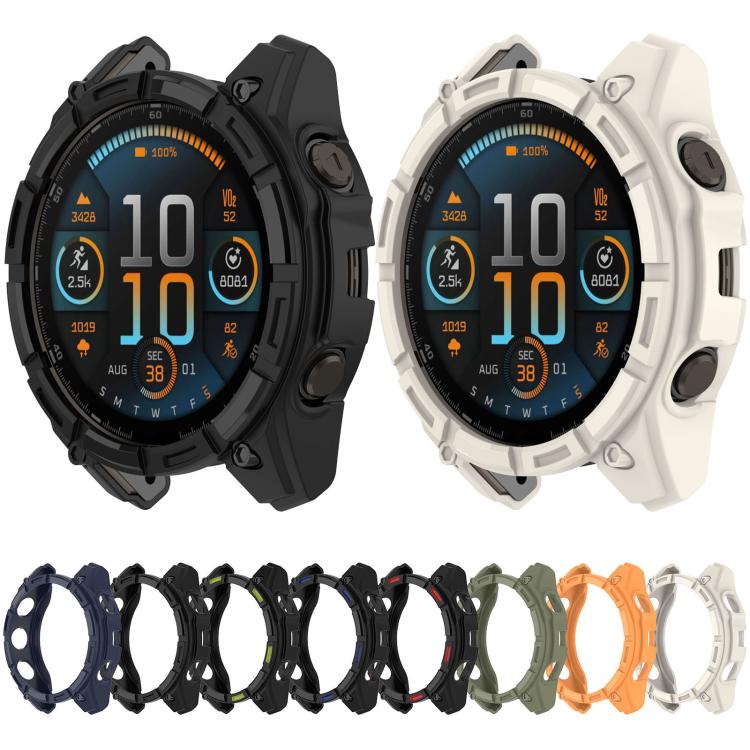 Hollow Armor TPU Half Coverage Watch Protective Case, For Garmin Quatix 8 51mm AMOLED, For Garmin Quatix 8 47mm AMOLED