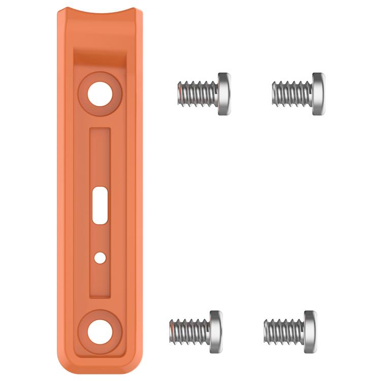 Orange watch bumper strip underside with four mounting screws