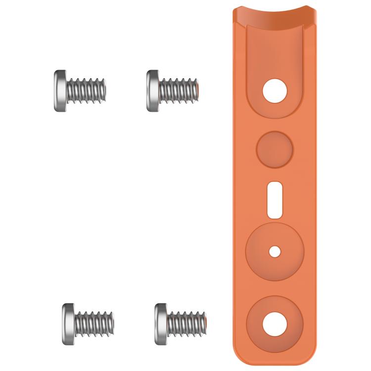 Orange watch bumper strip outer face with four mounting screws