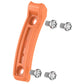 Orange watch bumper strip angled to show its curved profile and mounting screws
