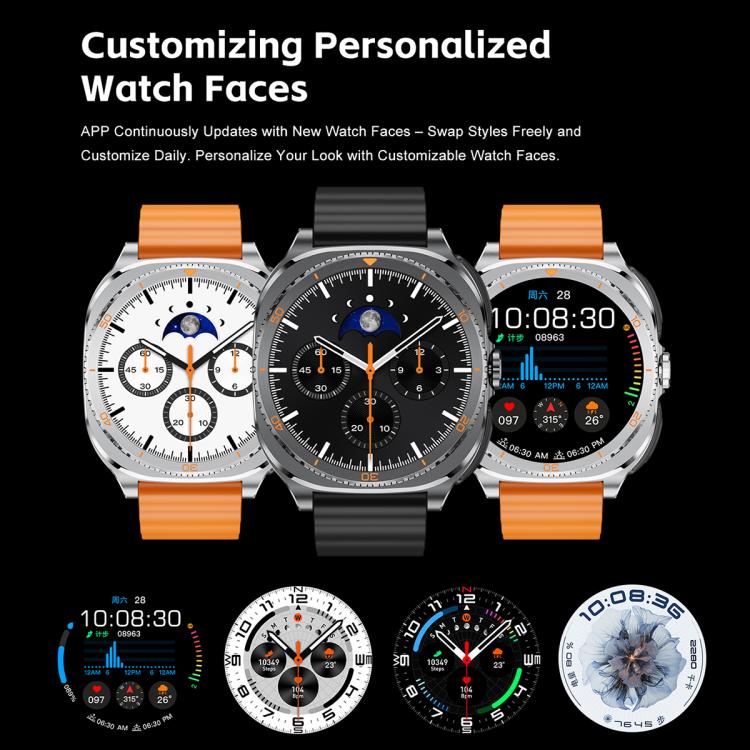 G99 smartwatch in silver and black finishes with orange or black straps and varied watch faces.