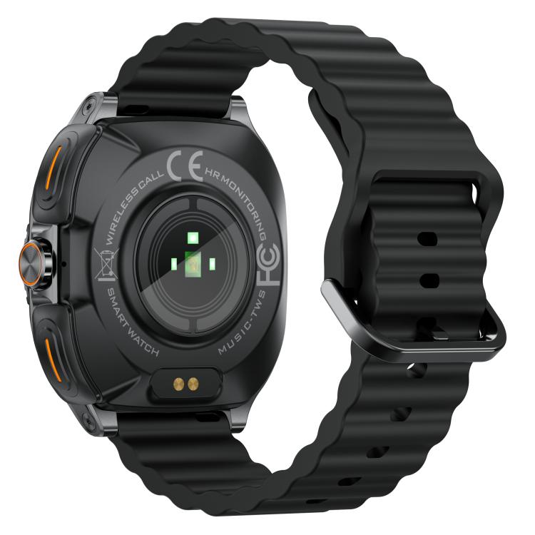 G99 smartwatch back with sensor, charging contacts and black band