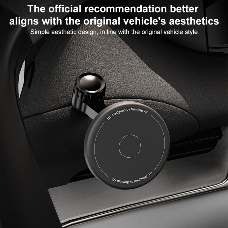 Black magnetic phone holder mount with circular pad and short adjustable stem