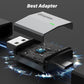 Wired car media adapter unit with CarPlay label, black base, and illuminated circuit detail