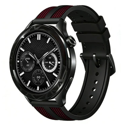 xDfind Flame Hybrid Nylon Braid Silicone Watch Band, 22mm