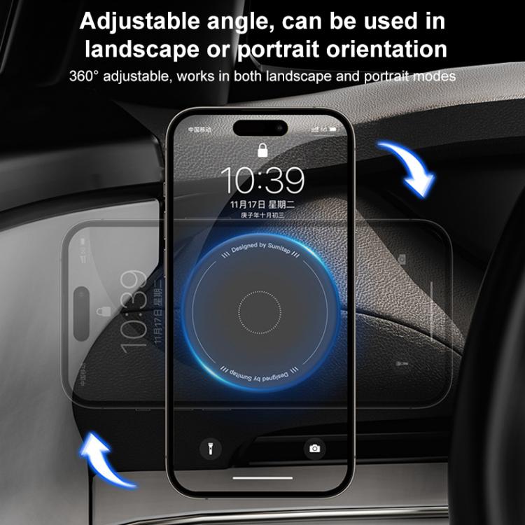 Car magnetic phone holder mount holding a smartphone with 360° adjustable angle