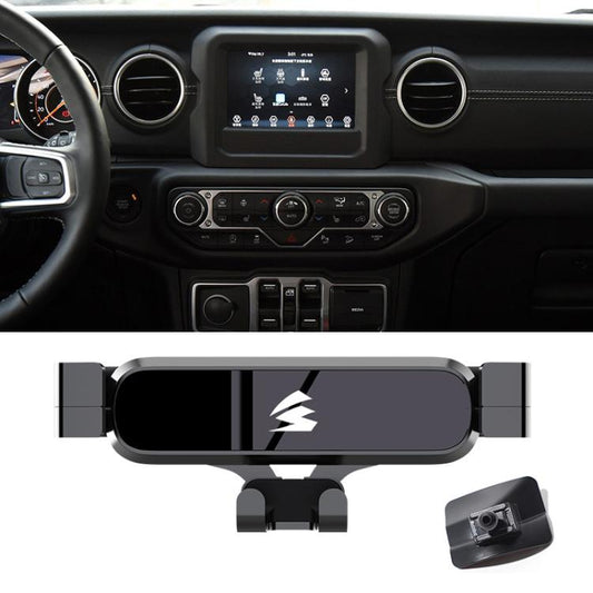 Car air vent metal gravity phone holder mount, black cradle with vent mounting clips