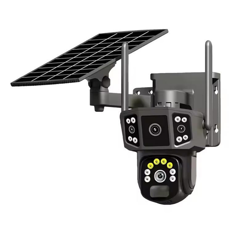 V380 Pro 3MP Panoramic Dual Lens Wireless WiFi Solar Powered Surveillance Camera