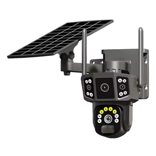 V380 Pro 3MP Panoramic Dual Lens Wireless WiFi Solar Powered Surveillance Camera